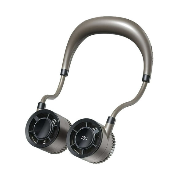 Brown Portable Bladeless Neck Fan With 100 Speed Settings For Personal Cooling Hands Free Design #4UVW4