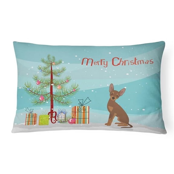 Brown Prague Ratter Christmas Tree Canvas Fabric Decorative Pillow
