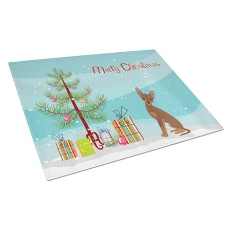 Brown Prague Ratter Christmas Tree Glass Cutting Board - Large