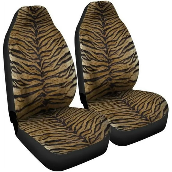 Brown Print Car Seat Covers Set of 2 Front Bucket Seats Protector Auto Accessories r Universal Fit for Car Truck