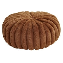 Brown Pumpkin Shape Decorative Throw Pillow Cushion For Sofa Living Room Tatami Floor Lumbar Support Cushion Soft Plush Accent Pillow Home Decor 13.77X13.77X5.9 Inches 1.43 Lbs