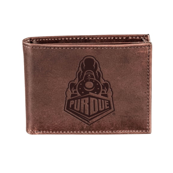 Brown Purdue Boilermakers Bi-Fold Leather Wallet