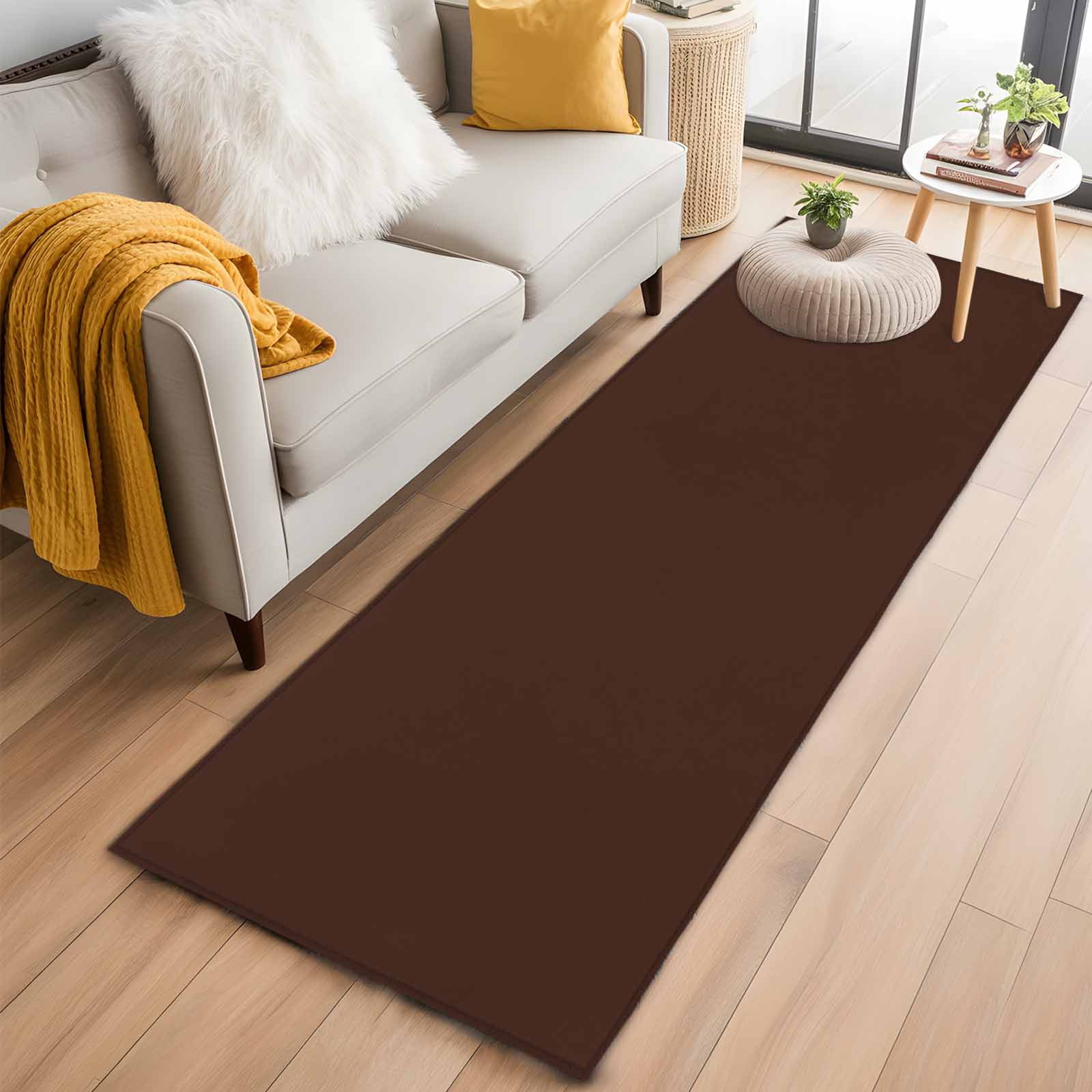 Aethics Rugs Brown Pure Color 2'x6' Runner Rug, Aesthetics Contemporary Luxury ...