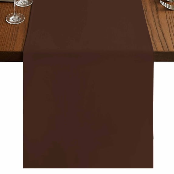 Brown Pure Color Table Runner 108 Inches Long,Aesthetics Contemporary Luxury Cotton Linen Table Runners Dresser Scarves,Decorative Fabric Tabletop Scarf Furniture Cover for Home Dinner Party 13"x108"