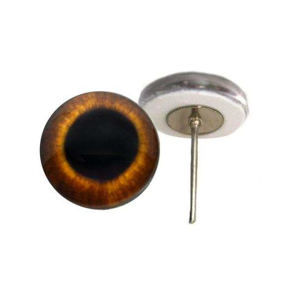 Brown Rabbit Hare Glass Eyes on Wire Pin Posts