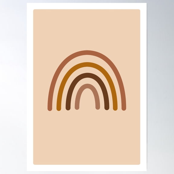 Brown Rainbow Poster Wall Art, Modern Wall Decor For Living Room Bedroom, 8x12 UNFRAMED