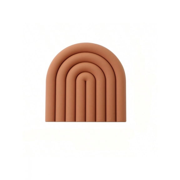 Brown Rainbow Silicone Trivet Mat - Heat-Resistant, Non-Slip Insulation Hot Pad Coaster For Kitchen Tabletop Protection
