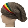 thumbnail image 1 of Brown Rasta Reggae Style Winter Ski Crochet Beret Baggy Oversize Slouchy Beanie Hat, 1 of 3