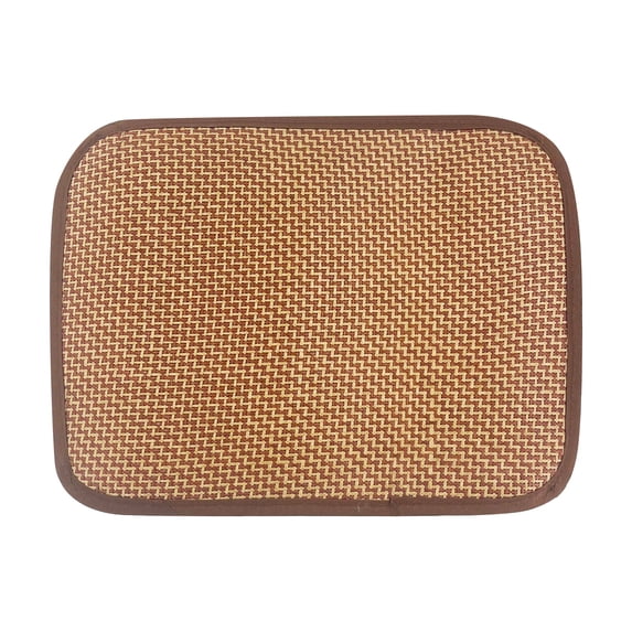 Brown Rattan Pet Cool Mat 16 x 24 Inch Rollable Breathable Summer Heat Resistant Pad for Small Pets Dog Crate