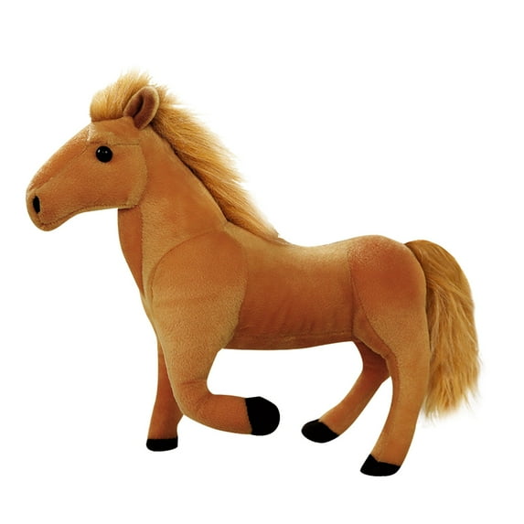 Brown Realistic Plush Horse Stuffed Animal 13 Inch Soft Brown Toy For Kids Sofa Bedroom Furniture Decoration Birthday Christmas Gift Cute Playmate