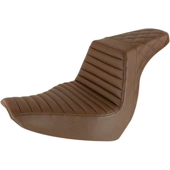 Brown Rear Lattice Stitch Tuck N Roll Seat
