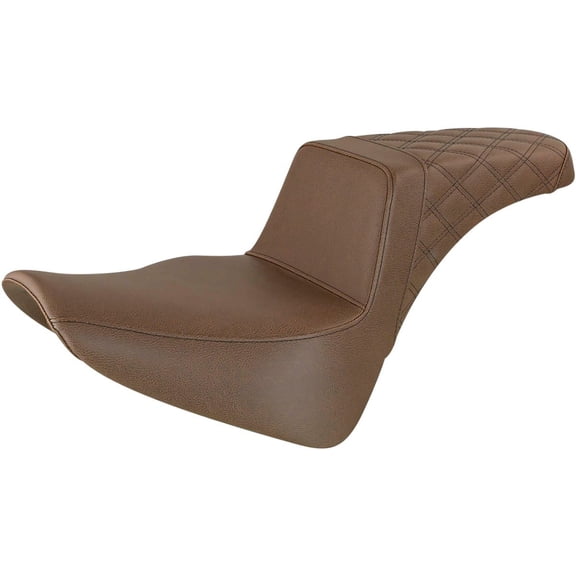 Brown Rear Lattice Stitched Step Up Seat