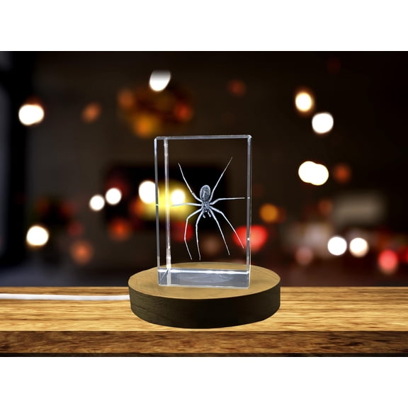 Brown Recluse Spider 3D Engraved Crystal Gift - Unique Decorative Keepsake