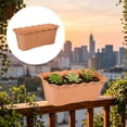 thumbnail image 1 of Brown Rectangular Flowerpot Plastic Wavy Ruffled Edge Slot Home Garden Practical Tools，Rectangular Flowerpot Plastic Wavy Ruffled Edge Slot Home Garden Practical Tools Home Decoration, 1 of 9