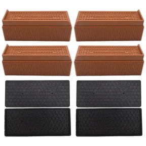 4 Pack Bed Risers Rectangular L-Shape Stackable, Adjustable 1.5/3 Inch Heavy Duty Bed Furniture Elevators, Supports Up to 1100 Lbs Anti-Shift Raising Blocks for Bed Sofa Desk Table