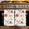 thumbnail image 1 of Brown Red Flowers Kitchen Towels Set of 2, Rustic Botanical Floral Leaves Plants Absorbent Dish Towels for Kitchen, Microfiber Hand Towel, Quick Drying Tea Towel for Cleaning Decorative Dishcloths, 1 of 7
