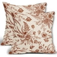 thumbnail image 1 of Brown Red Flowers Pillow Covers 20x20 Inch 2 Packs Fall Brown Red Floral Morden Throw Pillows Brown Autumn Flowers Decorative Cushion Cover for Patio Furniture Sofa Bedroom Indoor/Outdoor Party, 1 of 7