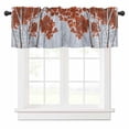 thumbnail image 1 of Brown Red Maple Leaf Valances for Windows Fall Gray Tree Shadow Branch Nature Rod Pocket Curtain Valance Window Treatment Short Curtains for Kitchen Living Room, 60"x14", 1 of 5