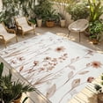 thumbnail image 1 of Brown Red Spring Floral Outdoor Rug for Patio/Deck/Porch, Non-Slip Large Area Rug 6 x 9 Ft, Summer Flowers Botanical Elegant Indoor Outdoor Rugs Washable Area Rugs, Camping Rug Carpet Runner, 1 of 8