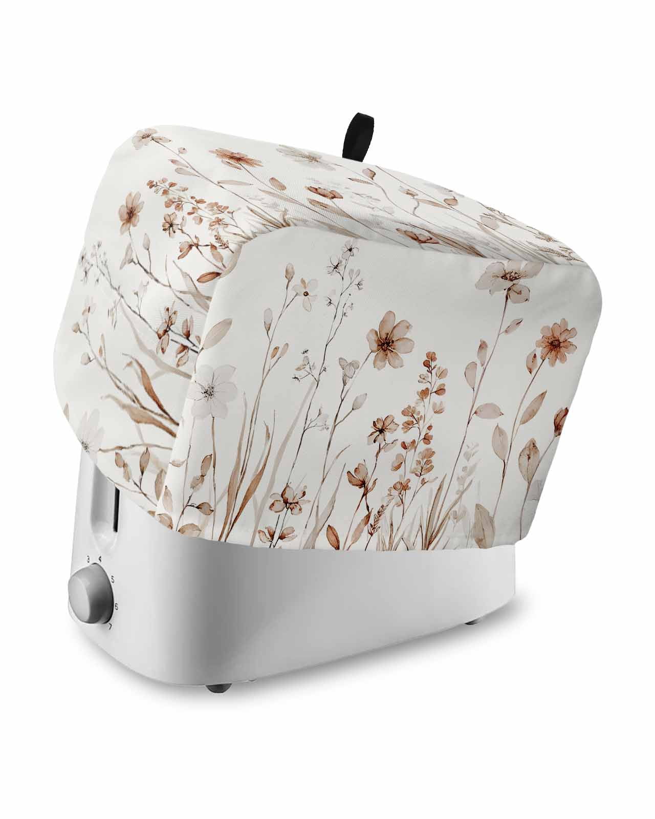 Brown Red Spring Floral Small Toaster Cover 2 Slice, Kitchen Appliance ...