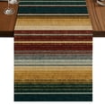 Brown Red Stripe Burlap Cotton Table Runner 13x72 Inches Long, Modern ...