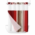 Brown Red Striped No Hook Shower Curtain and Snap in Liner Set, Modern ...