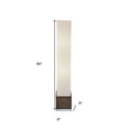 thumbnail image 1 of Brown Reed Floor Lamp with Elongated Rectangular Linen Shade, 1 of 2