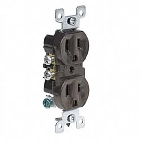 Brown Residential Grade Straight Blade Duplex Receptacle
