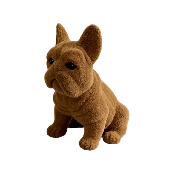 Brown Resin Flocked Puppy Figurine Lifelike Dog Garden Patio Window Sill Display Decoration Easter Ornament Home Decor Realistic Design 1-Piece 0.937 Pounds