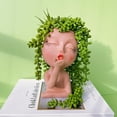 thumbnail image 1 of Brown Resin Handcrafted Cute Flower Pot, Suitable for Indoor and Outdoor Use, with Drain Hole and Anti-Friction Pads, 1 of 5
