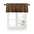 thumbnail image 1 of Brown Retro Leopard Print Kitchen Valances for Windows Abstract Animal Texture Valance Curtains&nbsp; for Kitchen /Living Room/Bedroom/ Bathroom Decor, 54"x18 " ,Rod Pocket 1 Panel,, 1 of 7