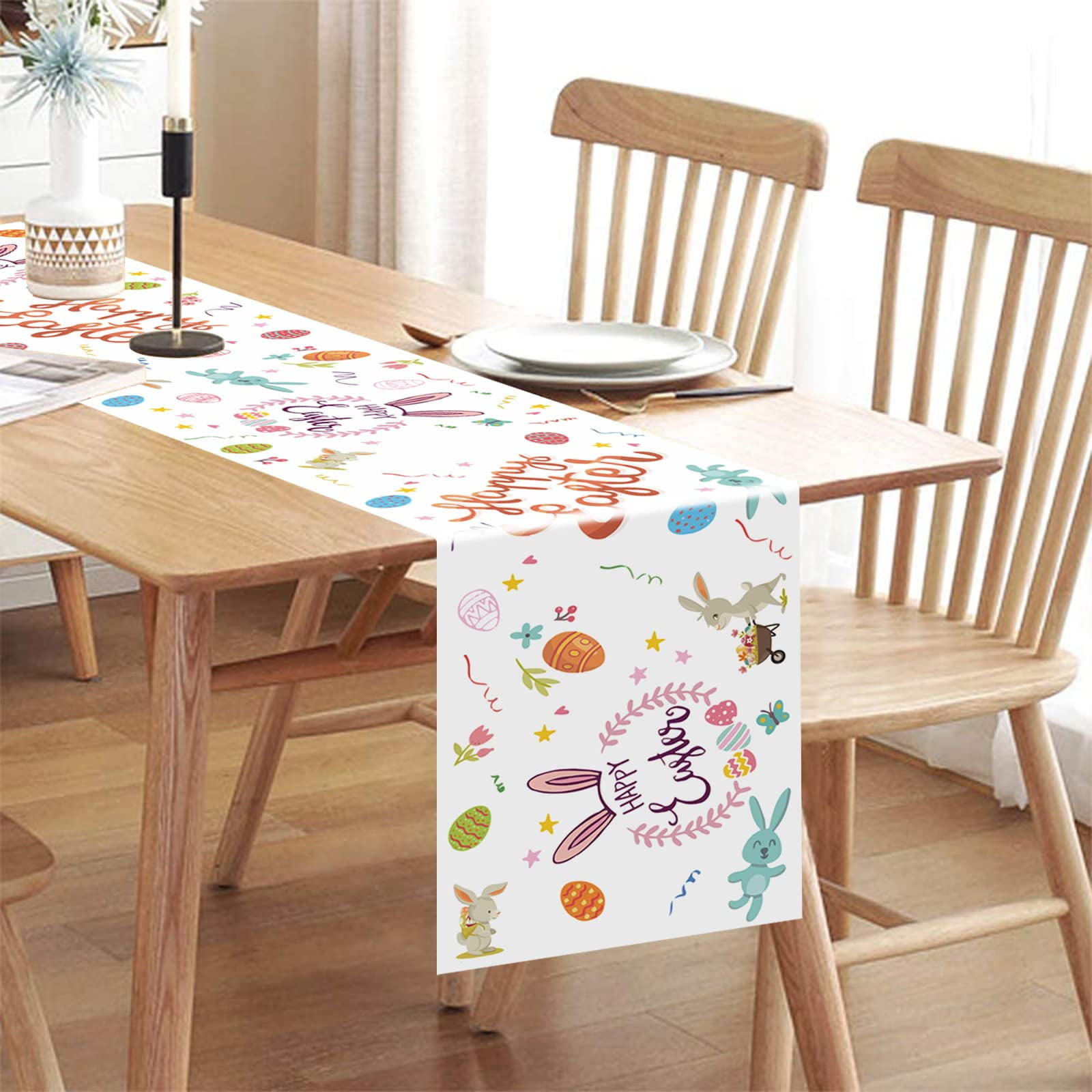 Brown Retro Wood Grain Rustic Linen Table Runner Kitchen Table ration