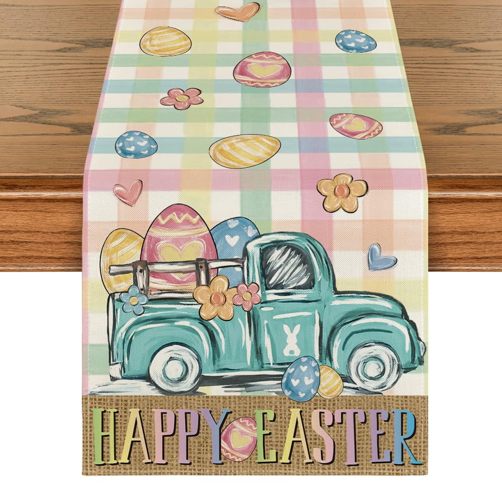 Brown Retro Wood Grain Rustic Linen Table Runner Kitchen Table ration