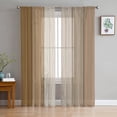 thumbnail image 1 of Brown Retro Wood Grain Rustic Sheer Voile Curtains For Bedroom Living Room Kitchen Luxury Tulle Organza Curtains Window Drapes, 1 of 7