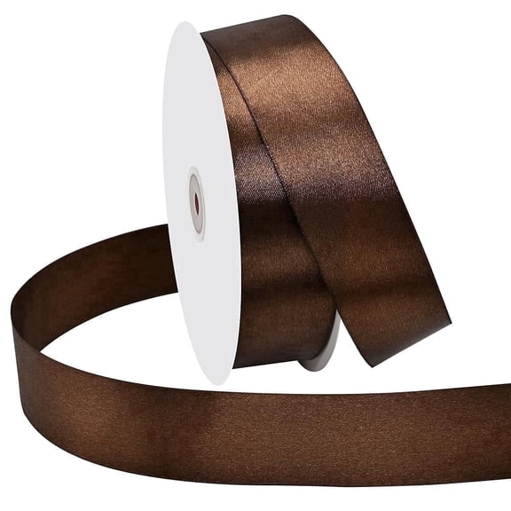 Brown Ribbon Double Face 1-1/2 inchx 100Yards