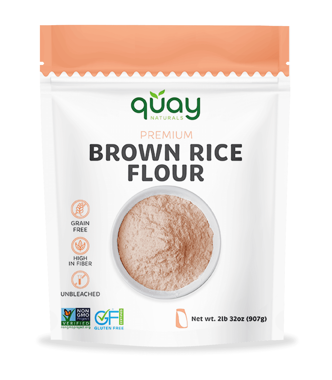 Brown Rice Flour, 2 lb Fine Brown Rice Flour Gluten Free Flour