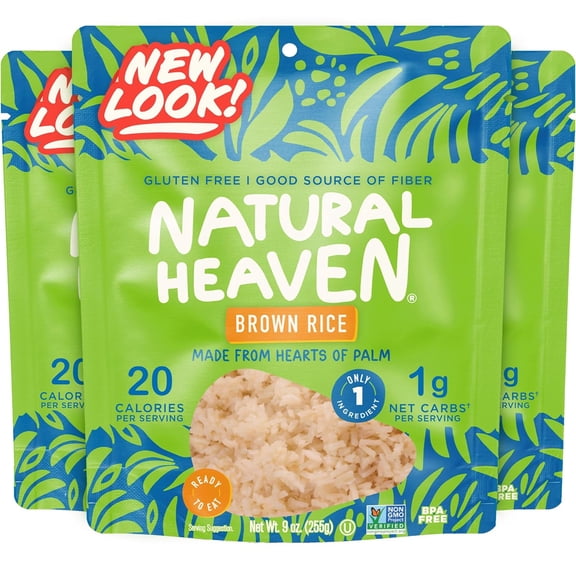 Brown Rice Hearts of Palm by Natural Heaven Size: 3-Pack 9 Oz.