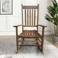 thumbnail image 1 of Brown Rocking Chair For Adults On Balcony Porch - Solid Hardwood Strength Comfortable Wide Seat And Armrest Stable Slatted Back Comfort Easy Assembly With Included Manual 250lbs Weight Capacity, 1 of 6