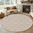 thumbnail image 1 of Brown Round Area Rug 7Ft Washable Circle Rugs for Dorm Laundry Room, Modern Abstract Art Farmhouse Non-Slip Carpet Floor Mats Indoor Outdoor Carpet Runner Aesthetic Home Decor, 1 of 8