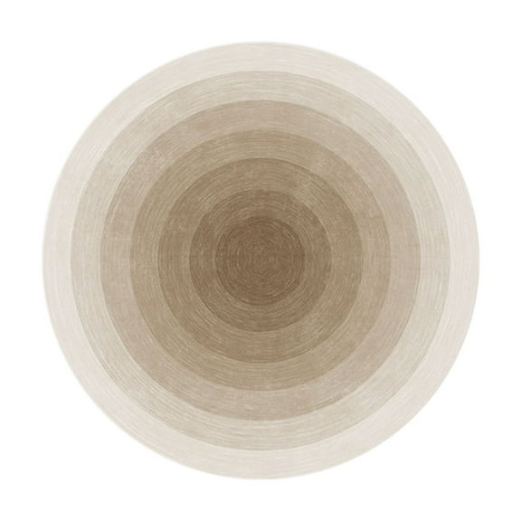 Brown Round Carpet Brown For Living Room Sofa Coffee Table Bedroom Bedside Study Soundproof Floor Cushion Size 15.74X15.74 Inches Polyester