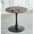 thumbnail image 1 of Brown Round Dining Table, 31.5" Tulip Table Kitchen Dining Table for 2-4 People with MDF Table Top & Pedestal Base, Mid-Century End Table Leisure Coffee Table Office Living Room Table, 1 of 17