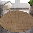 thumbnail image 1 of Brown Rug 5X5, Geometric Wool, Hand Tufted Rugs, Bed, Living room, Round Carpet, 1 of 7