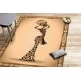 thumbnail image 1 of Brown Rug, Front Door Rug, Step Rug, Housewarming Gift, Woman With Basket On Head Rugs, Black Girl Rug, Abstract Rug, Bathroom Rug, 1.7'x2.3' - 50x70 cm, 1 of 7