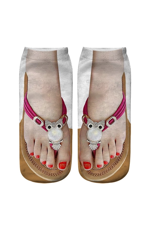Brown Running Socks 3D Pattern Manicure Print Socks Funny Hidden Running Socks Women Personalized