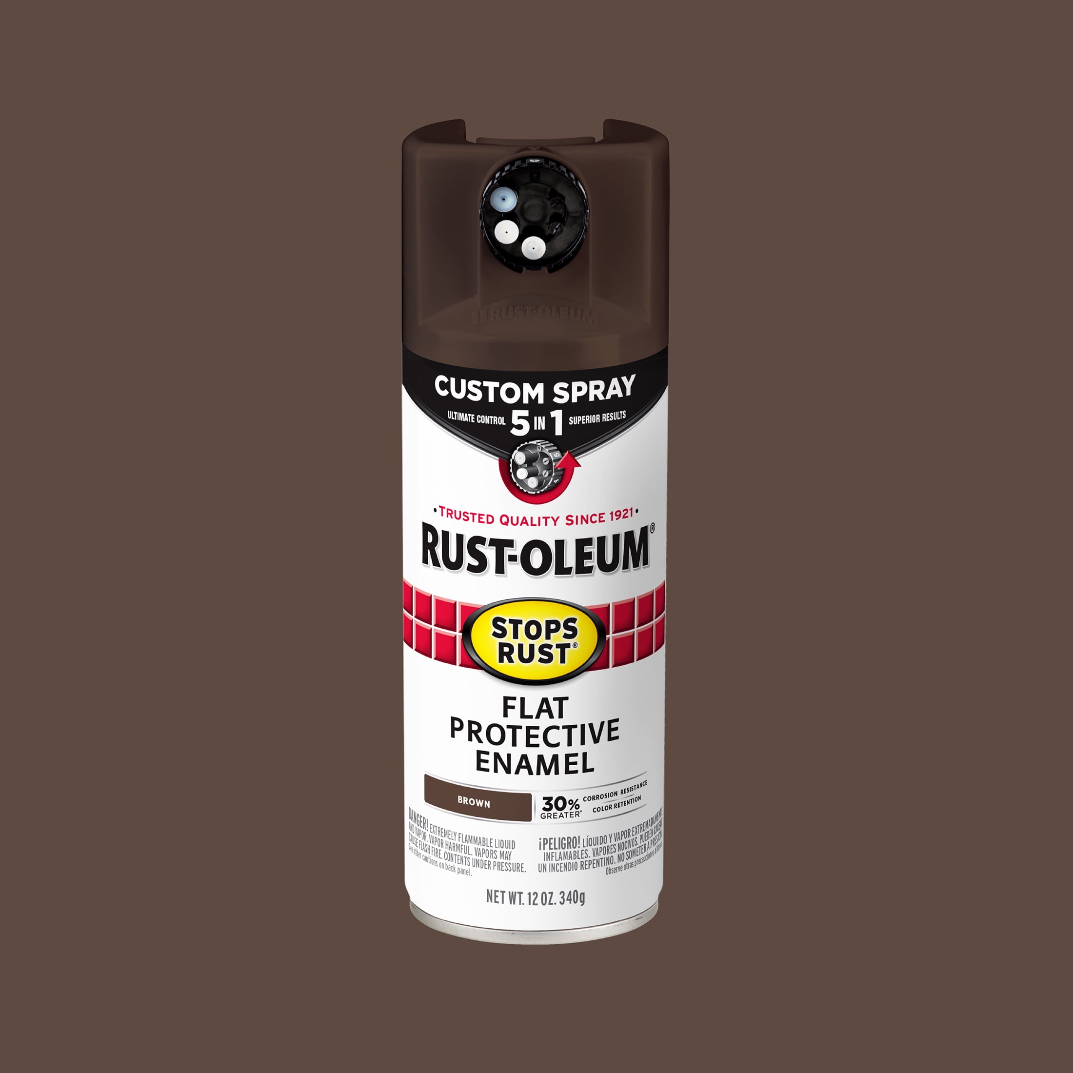 Rust Brown Paint Rust-Oleum Stops Rust 5 in 1 Flat Spray Paint, 376857, 12 oz - Walmart.com