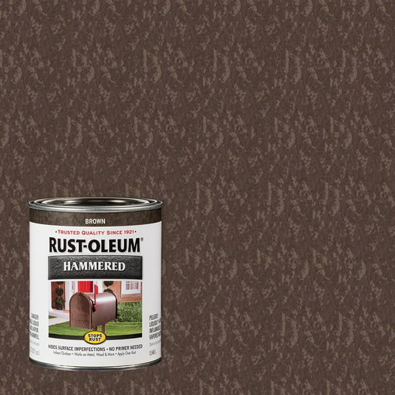 2 Pack, Brown, Rust-Oleum Stops Rust Hammered Paint- Quart