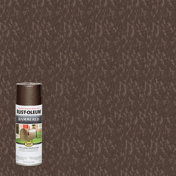 Brown, Rust-Oleum Stops Rust Hammered Protective Enamel Spray Paint-210880, 12 oz, 6 Pack