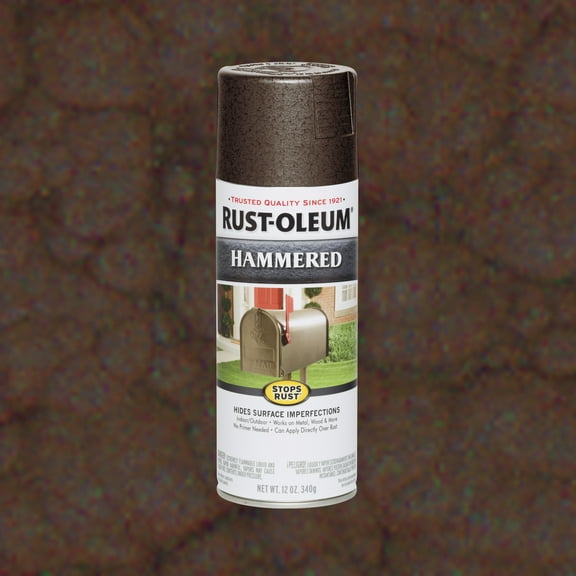 Brown, Rust-Oleum Stops Rust Hammered Spray Paint-210880, 12 oz