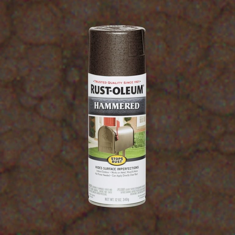 Rust-Oleum, Stops Rust Hammered Spray Paint, 210880, 12 oz Brown