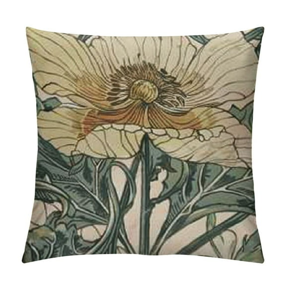 Brown Rust Red Vintage Floral Pillow Covers Rustic Flowers Botanical Print Decorative Throw Pillows Outdoor Country Decorations Pillow Cases for Couch Sofa Bed Decor